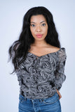 224694 Imperial Chiffon Paisley Ruched Blouse