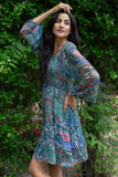 224699 Imperial Chiffon Bohemian Mini Dress