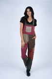 224701XXL Collage Cotton Patchwork Overalls