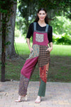 224701XXL Collage Cotton Patchwork Overalls