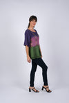 225002 Ombre Embroided Flared Top