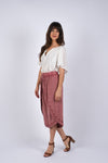 225010 Embroided Dusty Pink Capri Pants