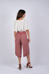 225010 Embroided Dusty Pink Capri Pants