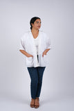 225043 White Chic Classic Cardigan