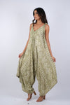 225049 Olive Tie-Dye Blockprint Romper