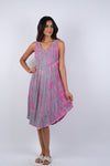 225052 Rosey Tie-Dye A-line Sleeveless Dress