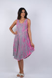 225052 Rosey Tie-Dye A-line Sleeveless Dress