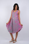 225052 Rosey Tie-Dye A-line Sleeveless Dress