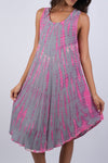225052 Rosey Tie-Dye A-line Sleeveless Dress