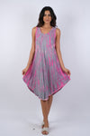 225052 Rosey Tie-Dye A-line Sleeveless Dress