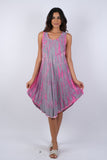 225052 Rosey Tie-Dye A-line Sleeveless Dress