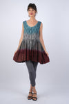225057 Blockprint Ombre Flared Top