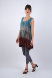 225057 Blockprint Ombre Flared Top
