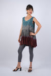 225057 Blockprint Ombre Flared Top