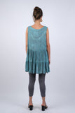225058 Colors of the Sea Blockprint Flared Top