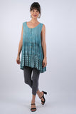 225058 Colors of the Sea Blockprint Flared Top