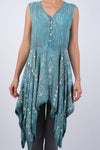225062 Colors of the Sea Blockprint Bohemian Dress