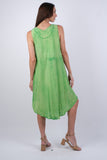225068 Lime Blockprint Sleeveless Summer Dress