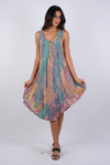 225069 Purple Tie Dye Sleeveless Dress