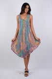 225069 Purple Tie Dye Sleeveless Dress