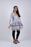 225074 Bohemian Ocean Ethereal Tunic with Bell Sleeve