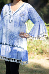 225074 Bohemian Ocean Ethereal Tunic with Bell Sleeve