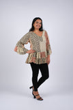 225079 Abstract Mocha Patchwork Tunic