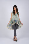 225080 Enchanting Bohemain Frill Sleeveless Top