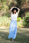 225081 Whimsical Tasseled Summer Maxi Skirt