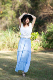 225081 Whimsical Tasseled Summer Maxi Skirt