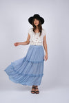 225081 Whimsical Tasseled Summer Maxi Skirt