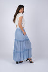 225081 Whimsical Tasseled Summer Maxi Skirt
