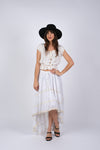 225082 Elegrant Grace Dipped Hem Schiffli Skirt