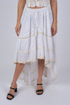 225082 Elegrant Grace Dipped Hem Schiffli Skirt