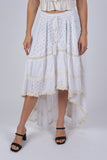 225082 Elegrant Grace Dipped Hem Schiffli Skirt