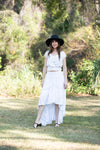 225082 Elegrant Grace Dipped Hem Schiffli Skirt
