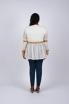 225083 Vintage Embroidered White Kimono