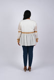225083 Vintage Embroidered White Kimono