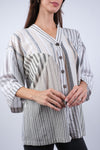 225111 Ethereal Stripes Breezy Patchwork Kimono