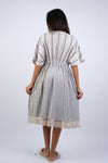 225113 Ethereal Stripes Bohemian Patchwork Dress