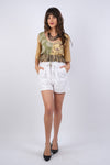 225121 Jungle Dreams Patchwork Sage Crop Top