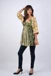 225123 Patchwork Jungle Dreams Olive Tunic