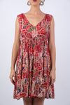 225132 Crimson Sleeveless Dress