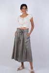 225136 Gray Chic Button Skirt