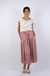 225137 Pink Chic Button Skirt