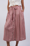 225137 Pink Chic Button Skirt