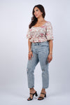 225139/2 Gray Boho Chic Crop Top