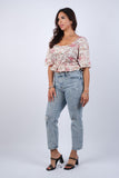 225139/2 Gray Boho Chic Crop Top