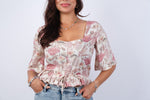 225139/2 Gray Boho Chic Crop Top