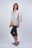 225156 Ethereal Stripes Patchwork Kimono